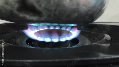close up of a gas stove