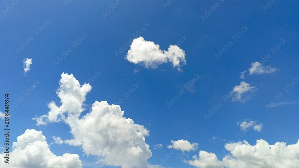 Obraz premium Blue sky and white clouds, Sky Background.