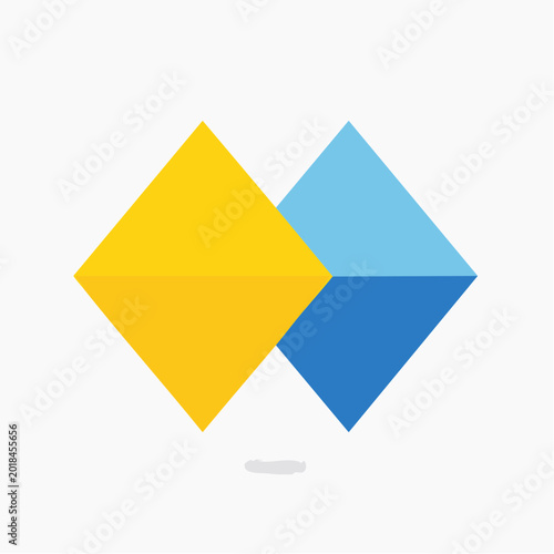 Free Download Abstract geometric shapes in yellow and blue - GFXLoad