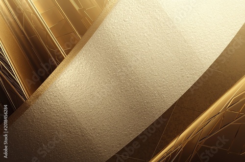 Premium 3D rendering of intricate abstract golden shapes with elegant background, soft reflections and cinematic warm lighting. Luxurious modern design ideal for branding and luxury concepts