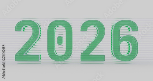 3D rendered text of 2026