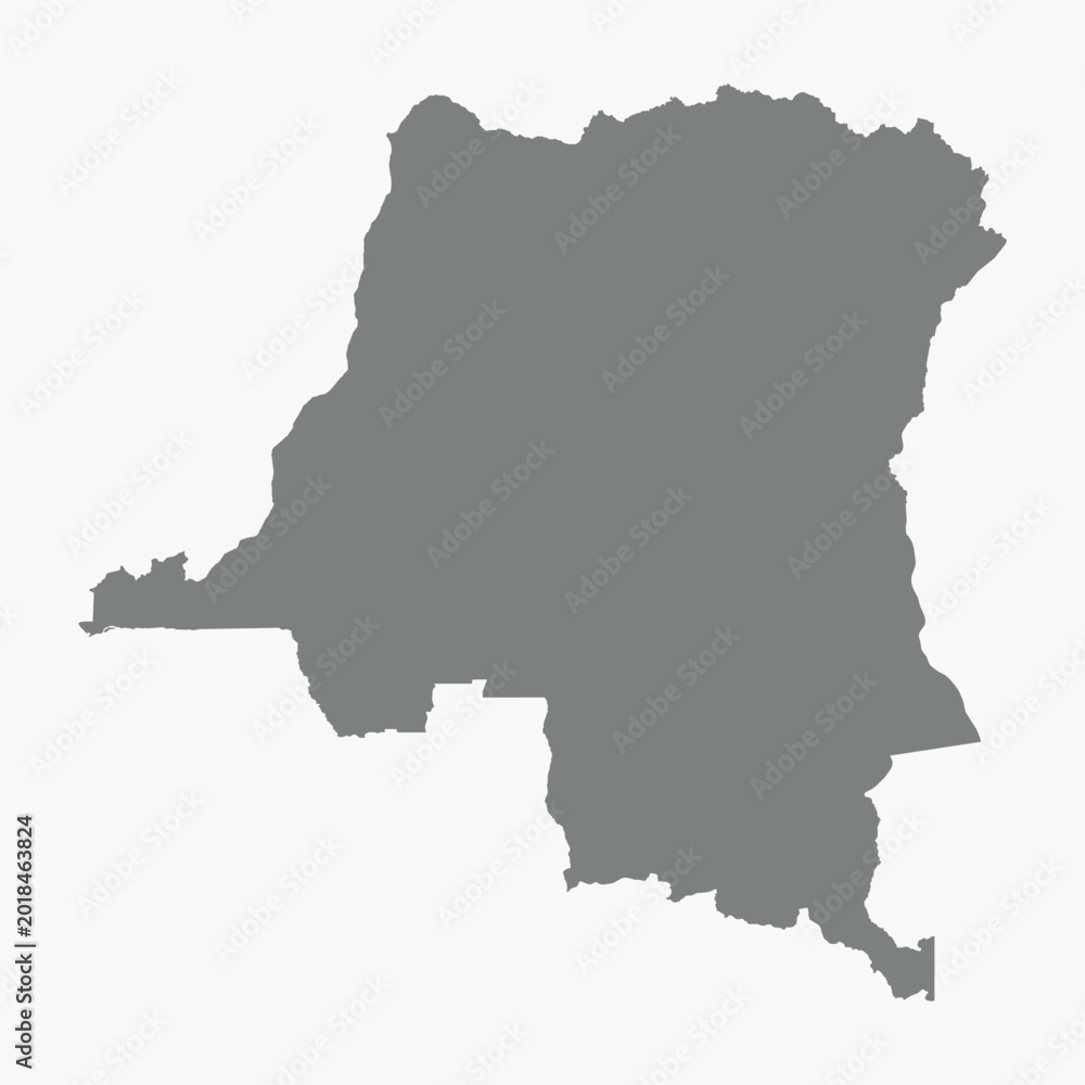 Obraz premium Vector graphic artwork suitable for print and web containing flat detailed map of DEMOCRATIC REPUBLIC OF THE CONGO