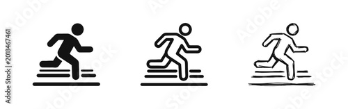 Bild auf Leinwand Running Person Speed and Fitness Icon Set