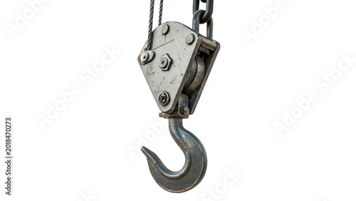 Tableau sur toile Heavy industrial metal hoist crane hook for lifting operations engineering and w