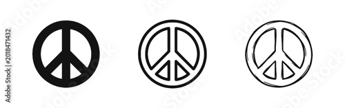 Canvas Print Universal Peace Symbol Icon for Harmony, Non-Violence, and Global Unity