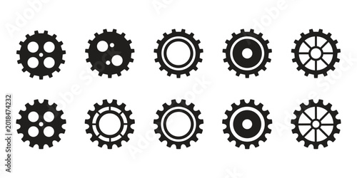 Gears and cogs icon set. Gear wheel icon vector.
