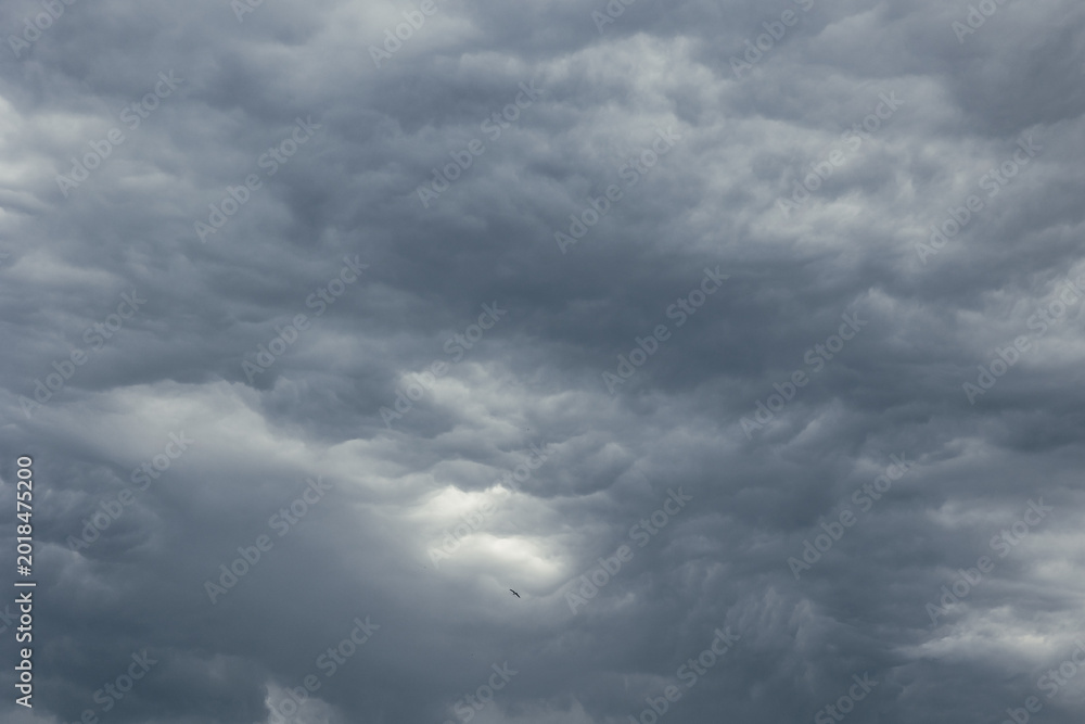 Fototapeta premium Dramatic dark sky. Heavy gray clouds background