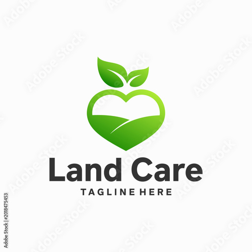 Land recovery logo combination love shapes concept