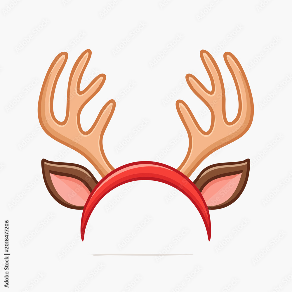Fototapeta premium Reindeer Antler Headband with Ears
