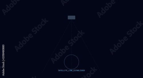 Satellite link established digital hud interface for global animation