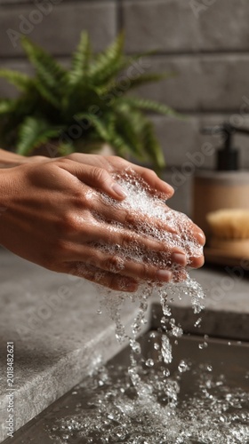 Washing hands with soap and water at the sink provides an excellent backdrop for learning about hygiene, cleanliness and disease prevention.