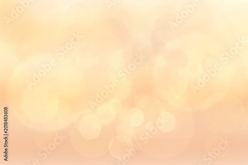 Abstract blurred fresh vivid spring summer light delicate yellow pink orange bokeh background texture with bright circular soft color lights. Beautiful backdrop illustration.