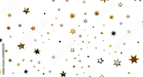 Foto Golden star pattern on white background