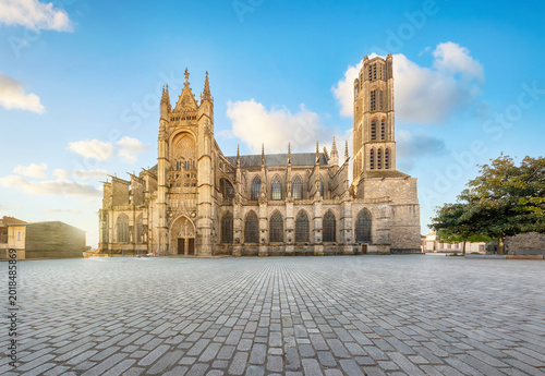 Limoges Cathedral on sunrise in Limoges, France