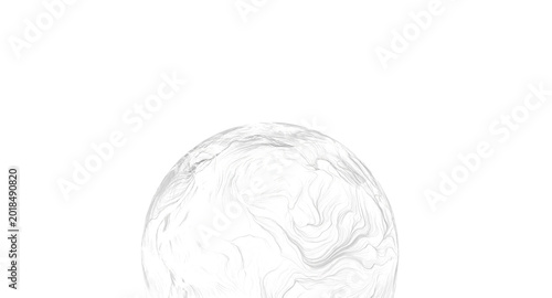 Quadro su tela Abstract globe illustration with white background, ideal for science, technology