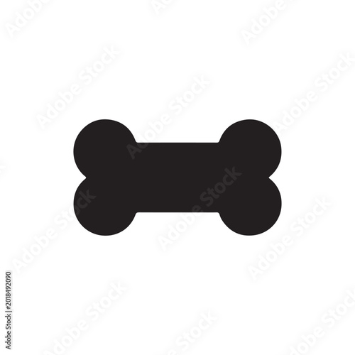 Dog bone tag silhouette icon vector flat design.