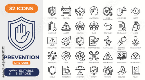 Tableau sur toile Prevention icon set