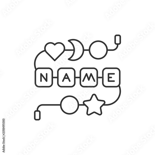 Canvas Print Personalised silicone teether chain linear icon