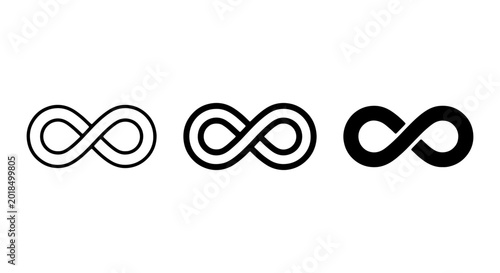 Infinity Symbol Vector Icons, Endless Loop Graphics, Limitless Concept Icons