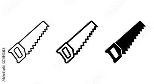 Tableau sur toile Hand Saw Icons, Woodworking Tool Vector Set, Carpentry Equipment Graphics