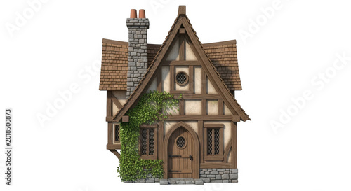 Charming tudor style house illustration