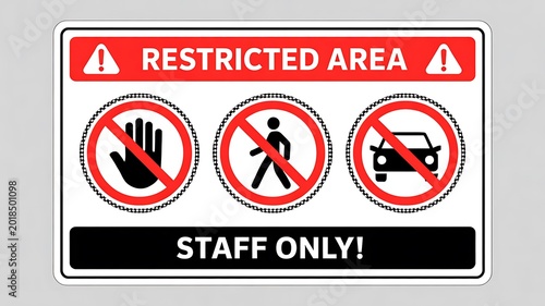 Free Download restricted area sign, staff only, warning signs, prohibited symbols, access denied - GFXLoad