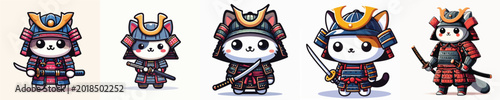 Photography vector of a cat samurai
