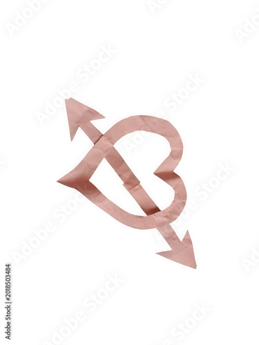 Cupid love heart with arrows vector illustration