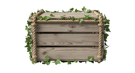 Rustic wooden sign with vintage ivy border