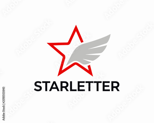 Free Download Star with Wing Logo Design for Brand Identity - GFXLoad