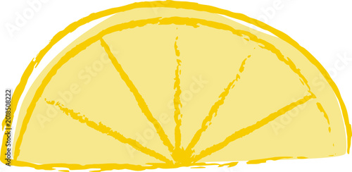 Foto Lemon Wedge Cut Hand Drawn