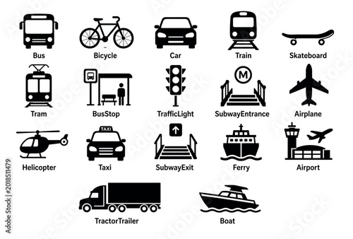 Foto Transportation Vehicles Icons.