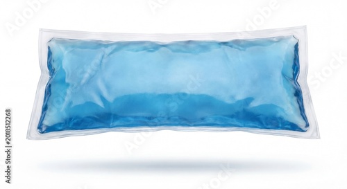 Blue gel ice pack isolated on white studio background