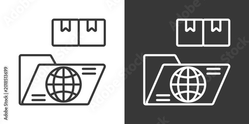Quadro su tela Data Storage Icon Set Vector Collection Isolated In Black And White