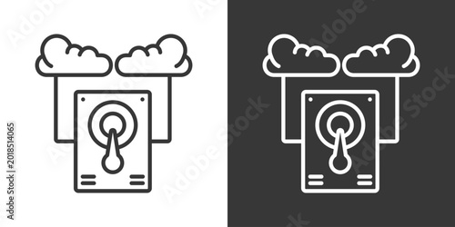 Tableau sur toile Harddisk Icon Set Vector Collection Isolated In Black And White