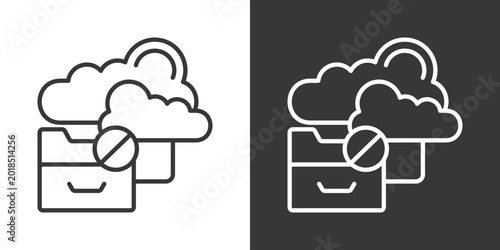 Bild auf Leinwand Block Icon Set Vector Collection Isolated In Black And White