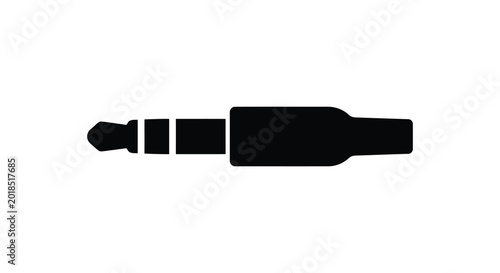 Tableau sur toile Mini jack audio connector silhouette on a white background