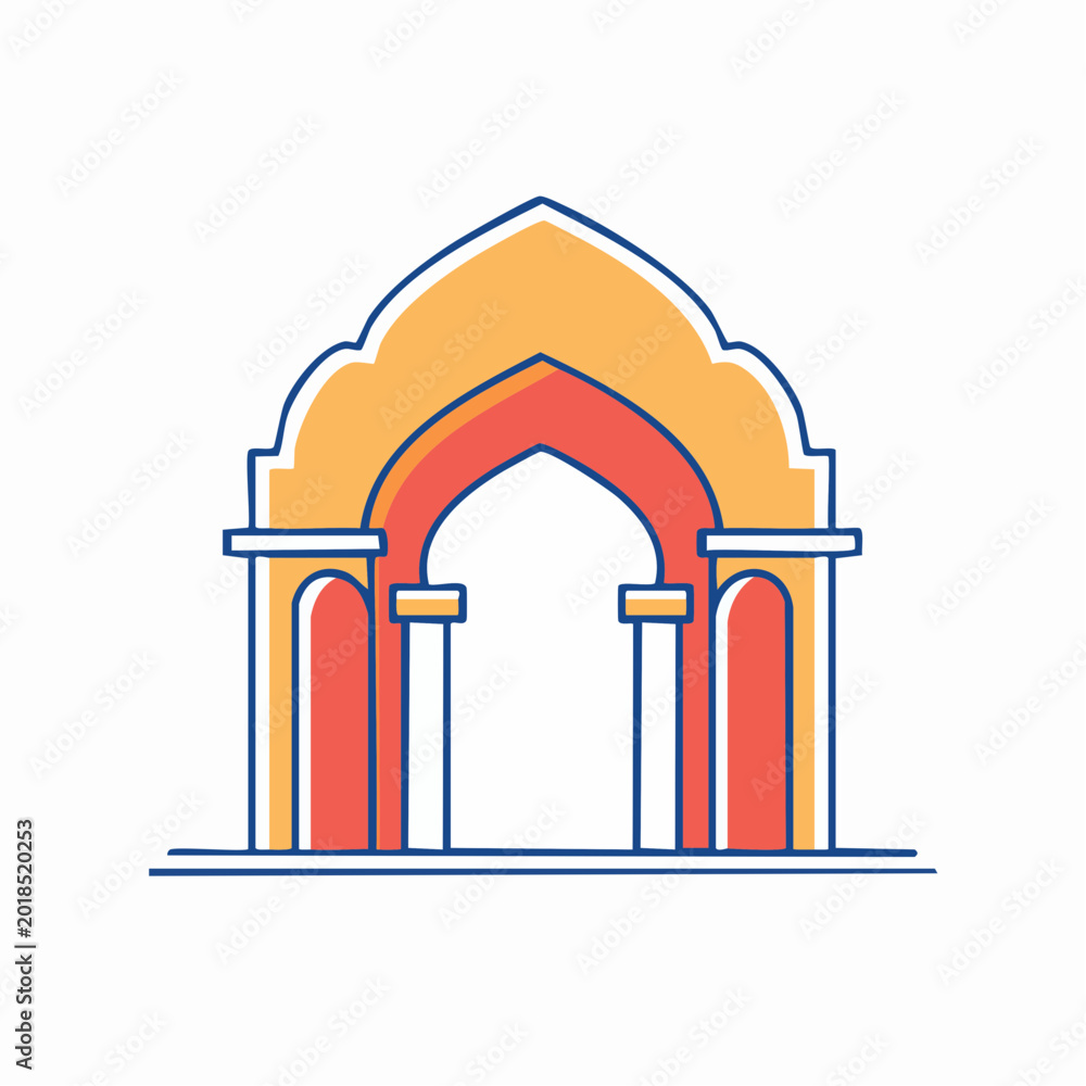 Fototapeta premium Stylized Indian Archway Icon
