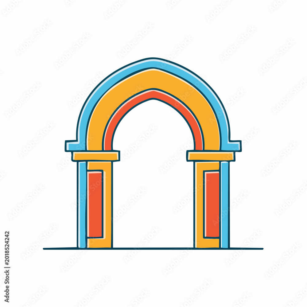 Fototapeta premium Stylized Archway Illustration