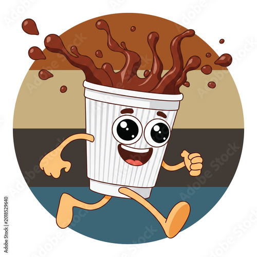 Cute coffee cup cartoon illustration for coffee lovers