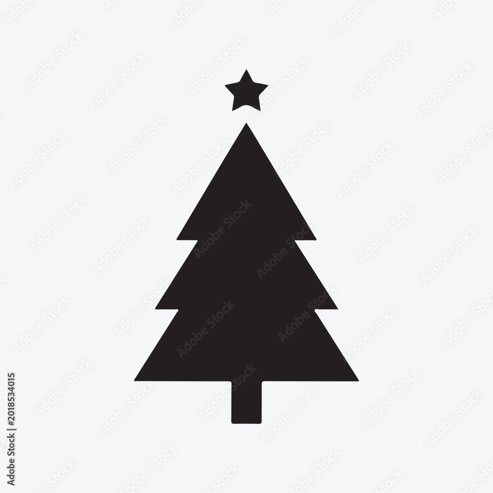 Obraz premium Christmas Tree Silhouette Vector Festive Holiday Tree Isolated Icon