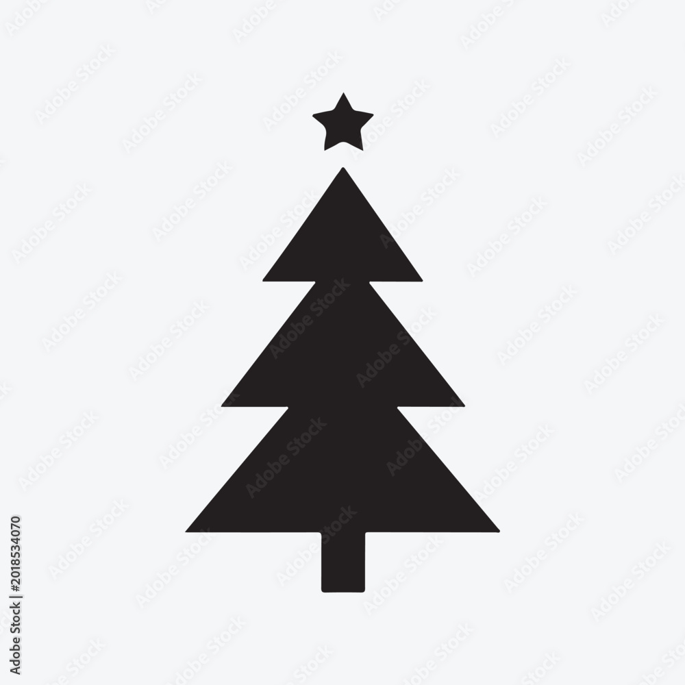 Obraz premium Christmas Tree Silhouette Vector Festive Holiday Tree Isolated Icon