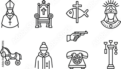Foto Religious and miscellaneous icons, religion icon vector illustration