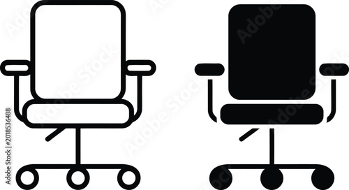 Obraz na płótnie Office chair icons with furniture vector illustration, business