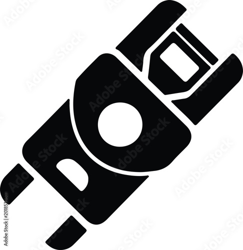 Obraz na plátně Silhouette design of a modern portable electric taser stun gun vector