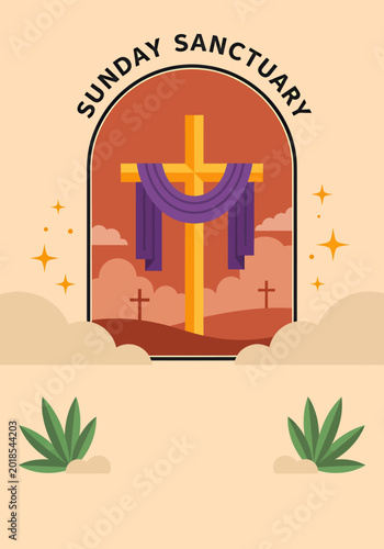 Φωτογραφία Sunday sanctuary poster vector