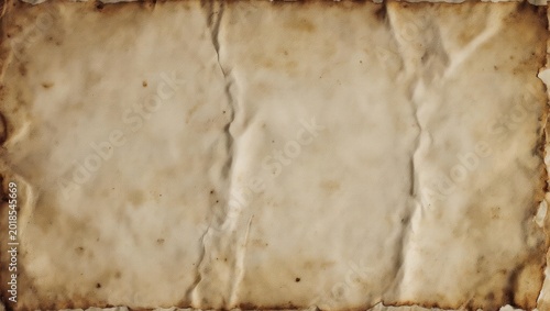 Aged Parchment Paper Texture with Creases and Burned Edges.