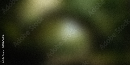 Photography Dark abstract background with soft glowing light spot in center featuring forest green tones and grainy noise texture overlay