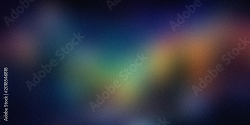 Foto Dark moody background with multi colored glowing nebular clouds and grainy texture overlay for immersive creative artwork