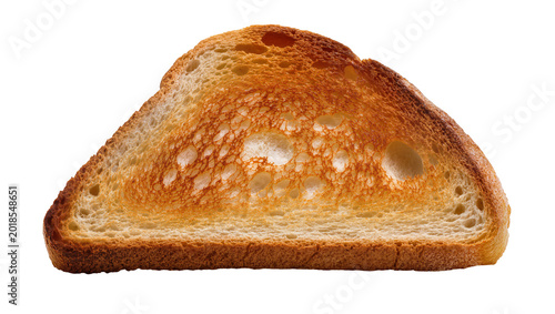 Konstfotografi Rustic toasted sourdough bread slice with irregular crust and crumb